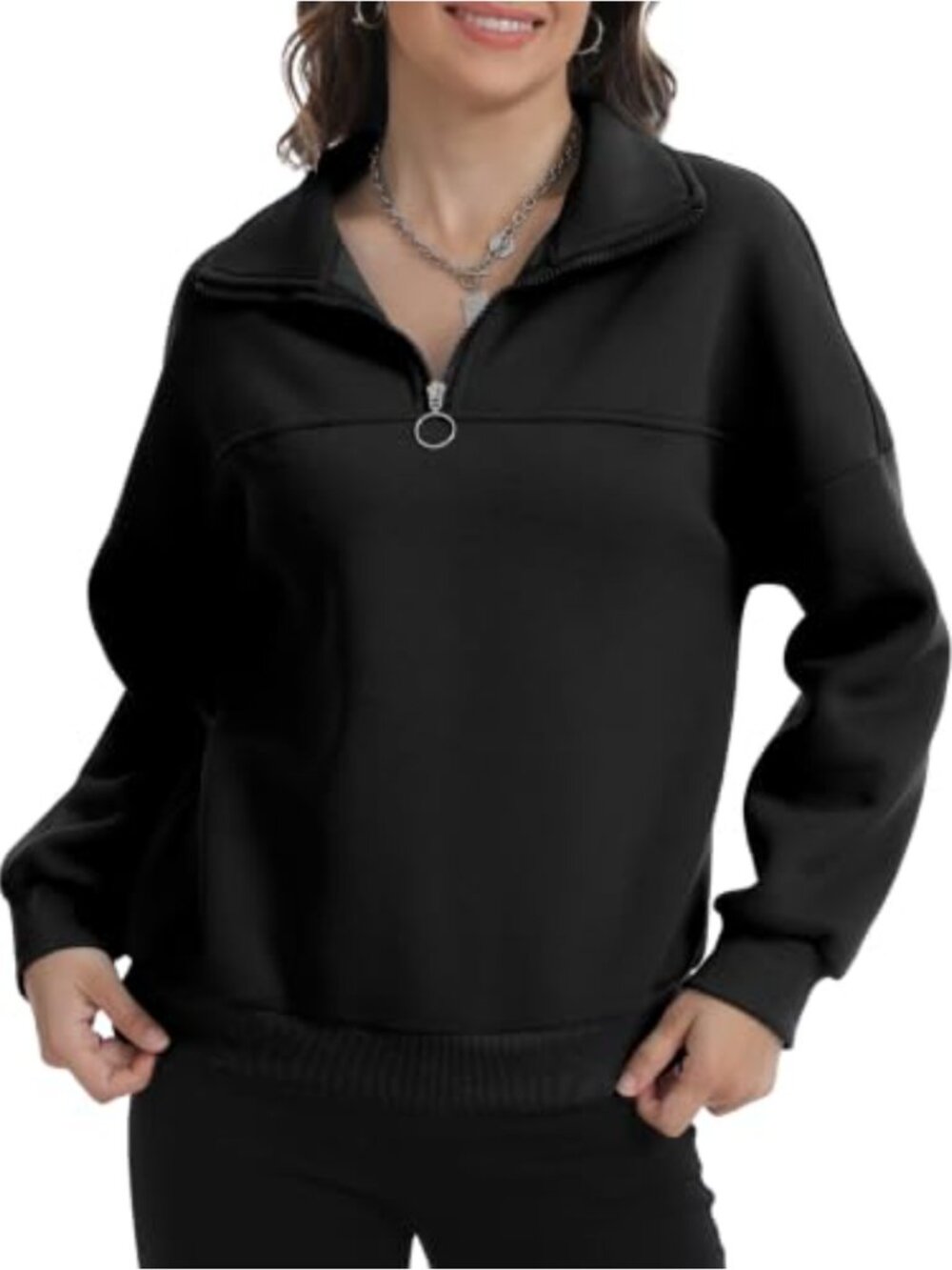YOPP Half Zip Sweatshirt Women Long Sleeve Oversized Fleece Pullover